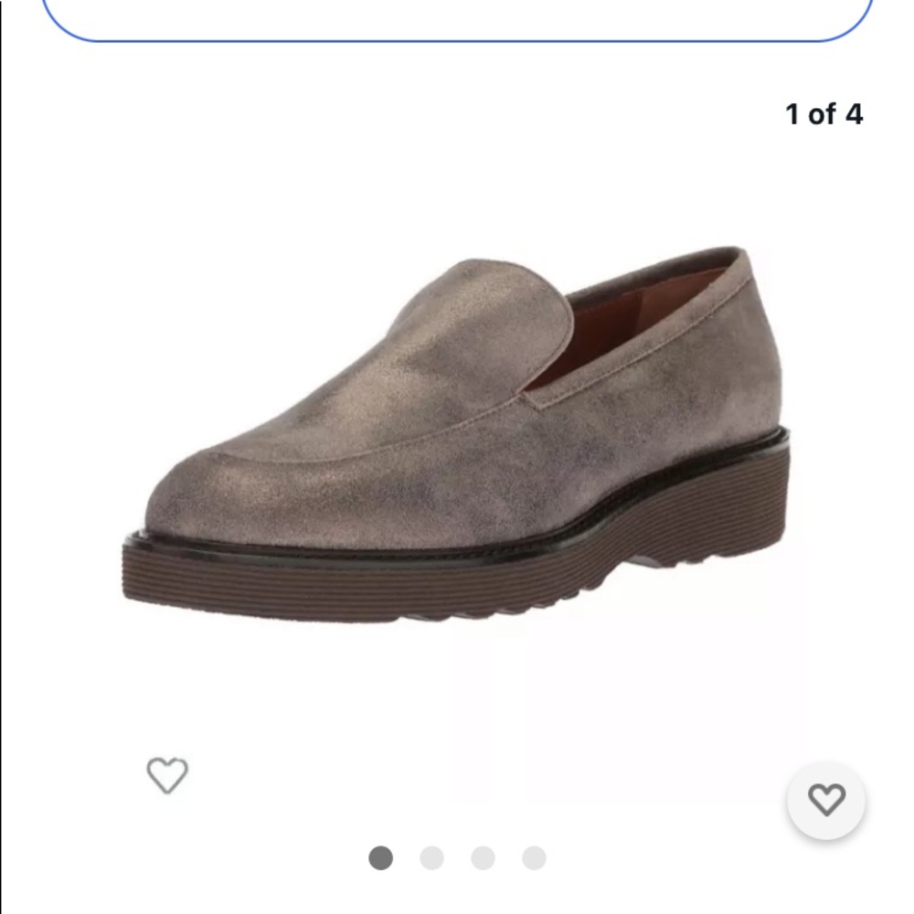 Aquatalia Leather Metallic Loafer. NWOT